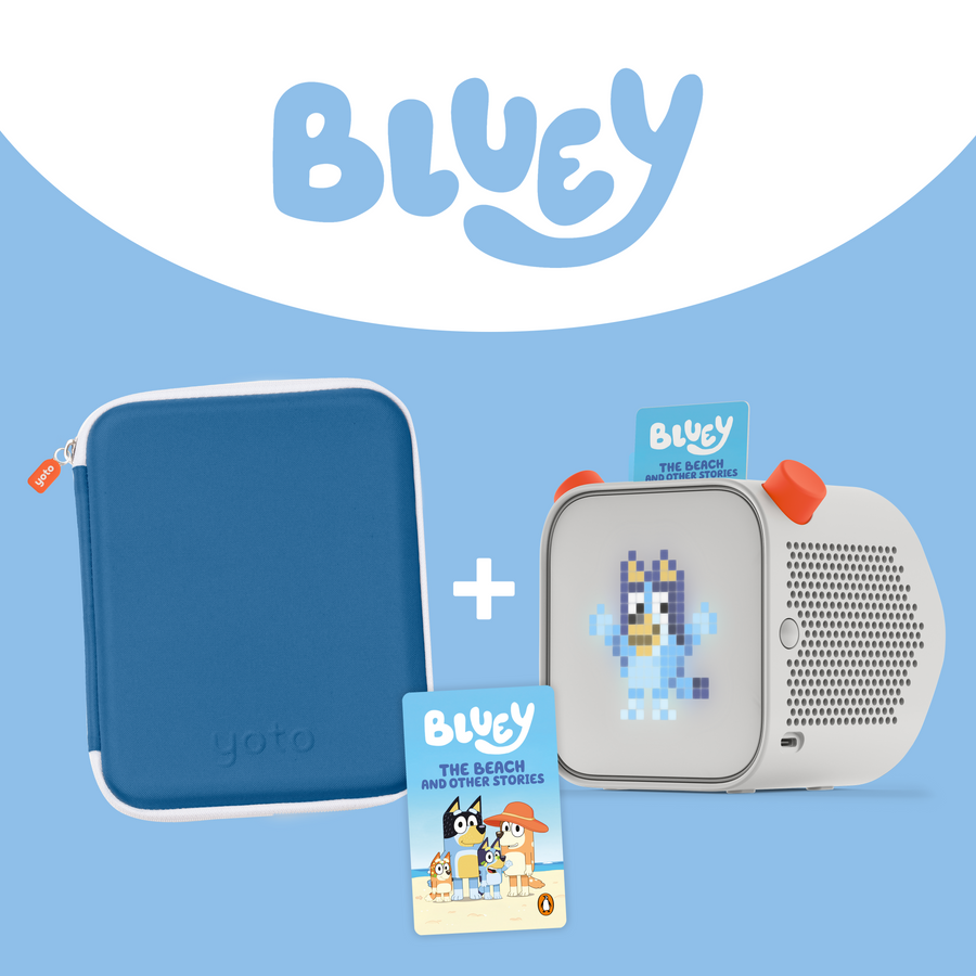 Yoto Player + Bluey Card Case Bundle